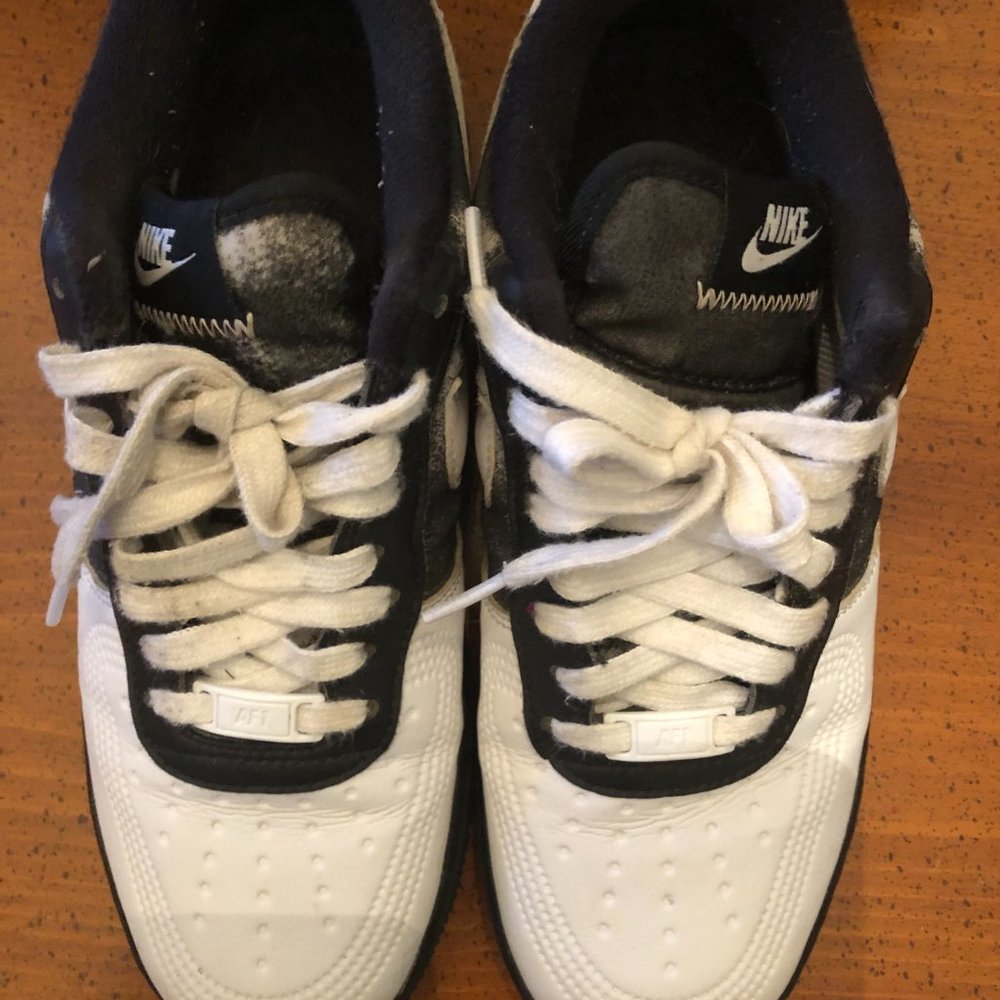 Custom Black and White NIKE AIR Sneakers - Size 7M or 8.5W - Picture 2 of 10